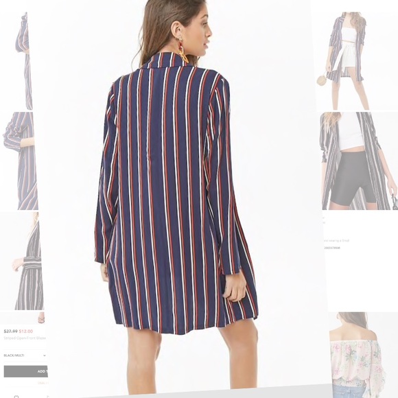 Striped open-front jacket - Picture 4 of 5